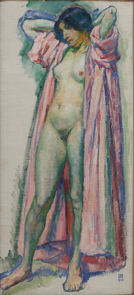 Donna in accappatoio rosa - Museo di Grenoble